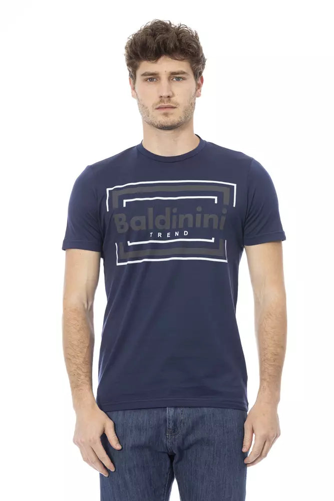 Camiseta de algodón azul Baldinini Trend para hombre