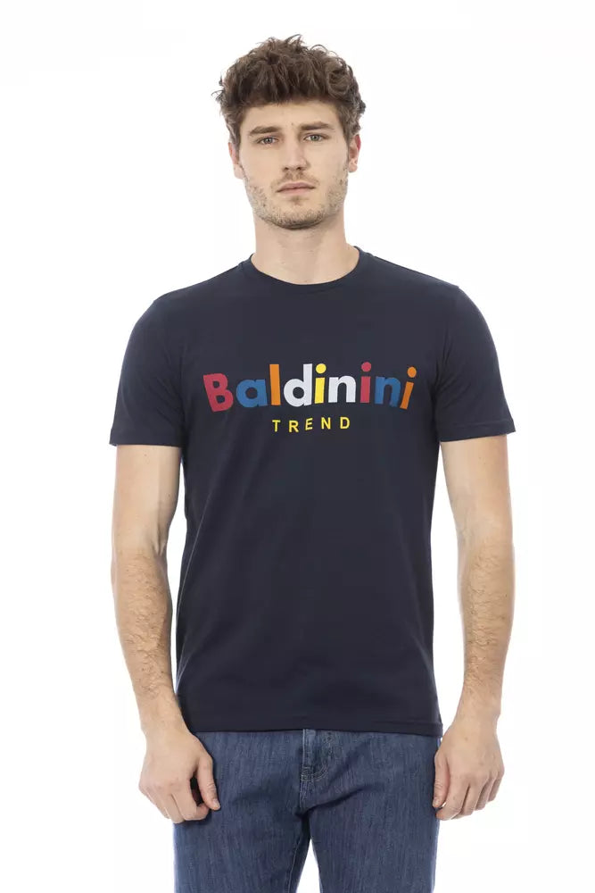 Camiseta de algodón azul Baldinini Trend para hombre