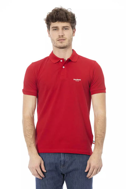 Baldinini Trend Red Cotton Men Polo