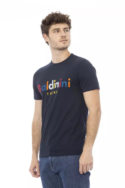 Camiseta de algodón azul Baldinini Trend para hombre