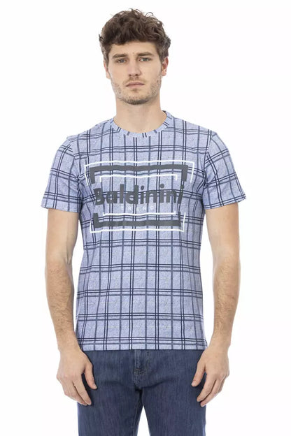 Camiseta de algodón azul claro para hombre Baldinini Trend