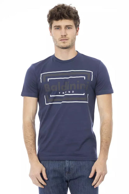 Camiseta de algodón azul Baldinini Trend para hombre