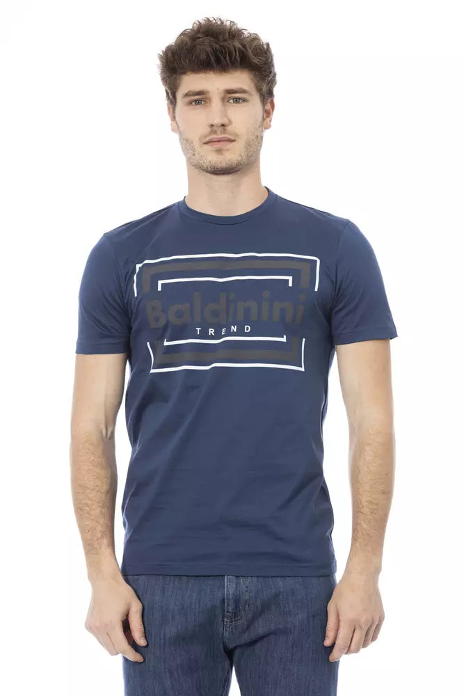 Camiseta de algodón azul Baldinini Trend para hombre