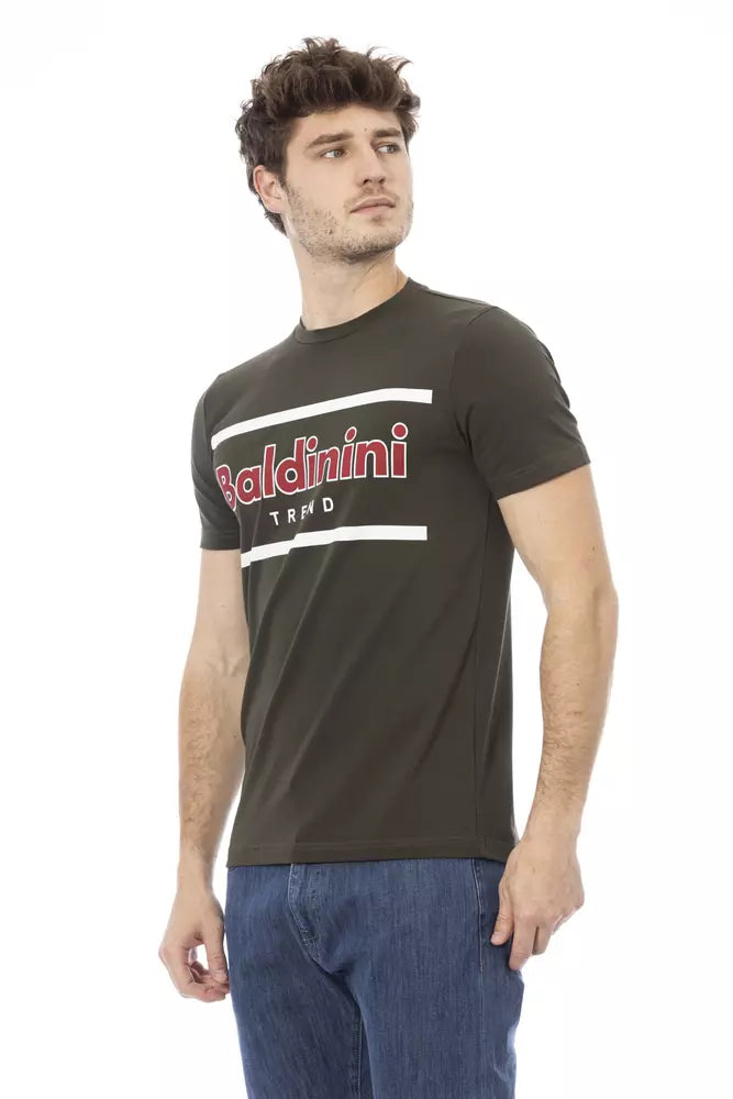 Camiseta de algodón verde Baldinini Trend para hombre