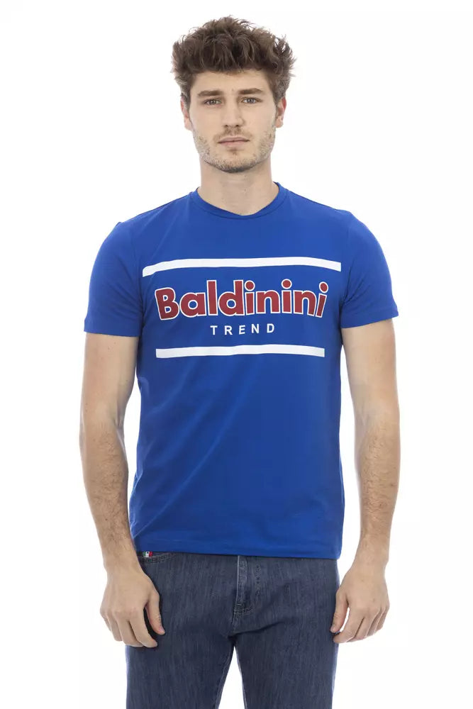 Camiseta de algodón azul Baldinini Trend para hombre