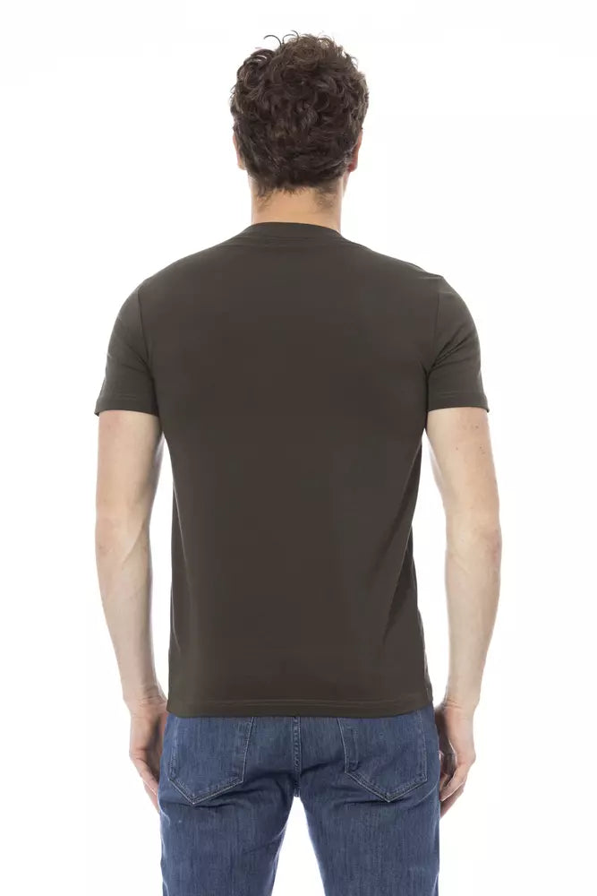 Camiseta de algodón verde Baldinini Trend para hombre