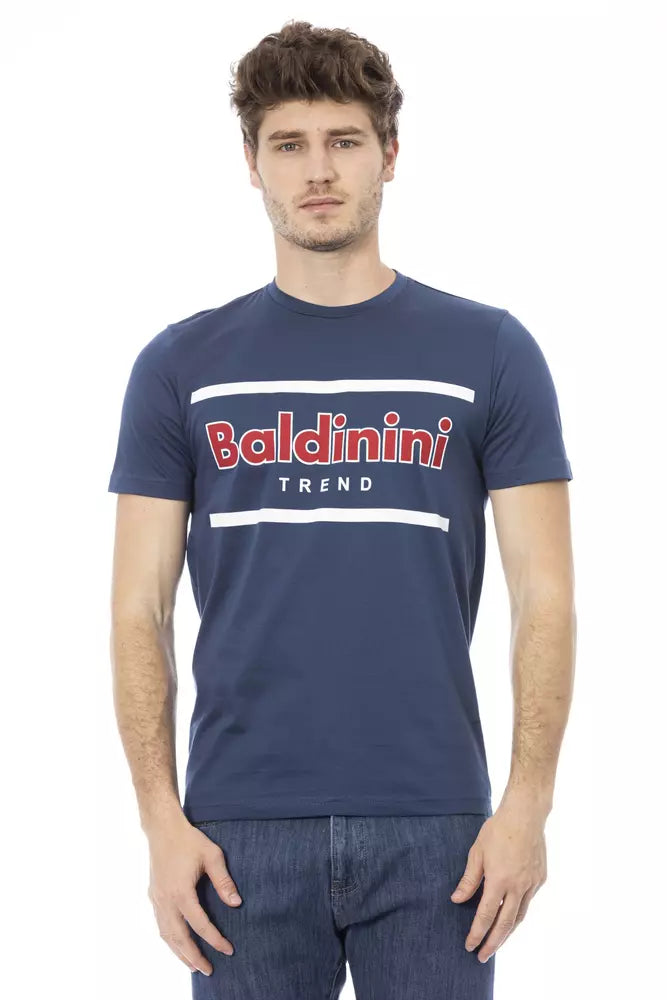 Camiseta de algodón azul Baldinini Trend para hombre