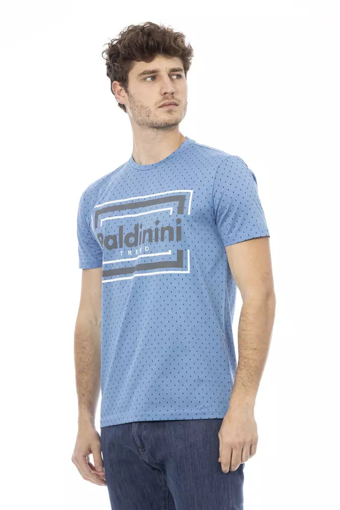 Camiseta de algodón azul claro para hombre Baldinini Trend