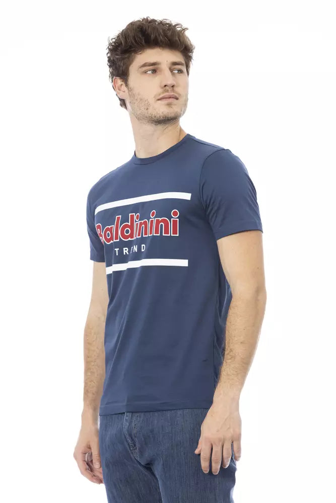 Camiseta de algodón azul Baldinini Trend para hombre