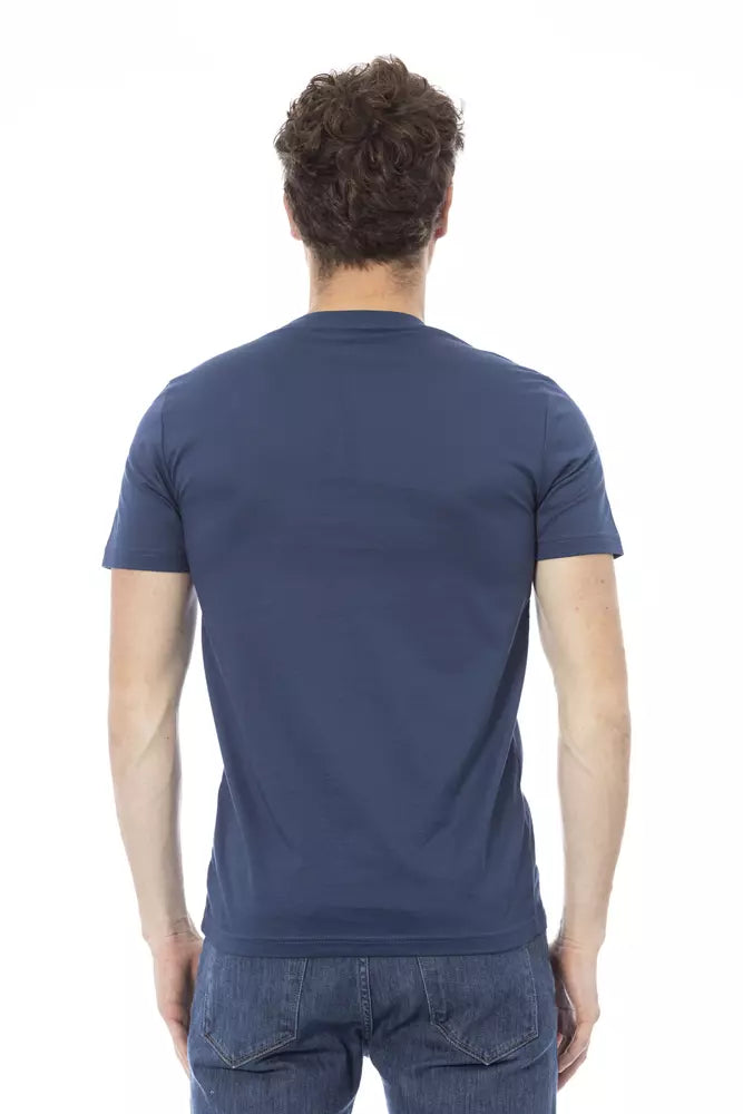 Camiseta de algodón azul Baldinini Trend para hombre