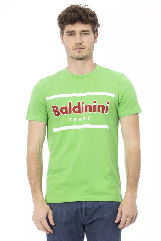 Camiseta de algodón verde Baldinini Trend para hombre