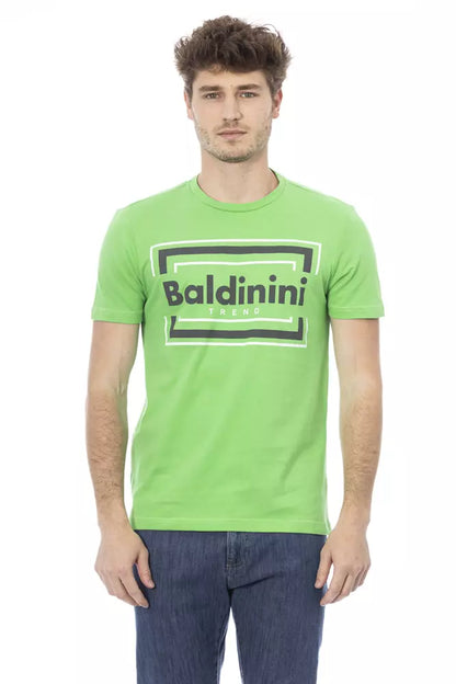 Camiseta de algodón verde Baldinini Trend para hombre