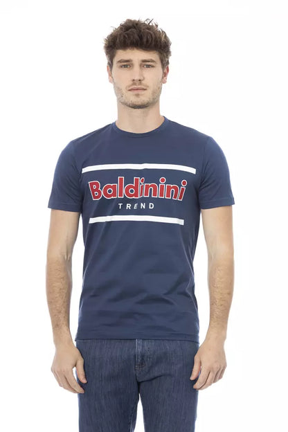 Camiseta de algodón azul Baldinini Trend para hombre