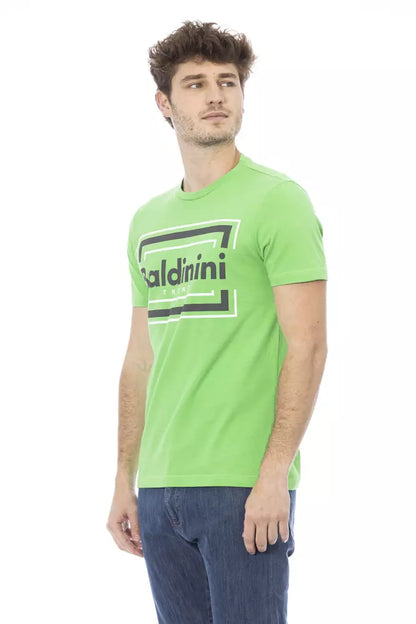 Camiseta de algodón verde Baldinini Trend para hombre