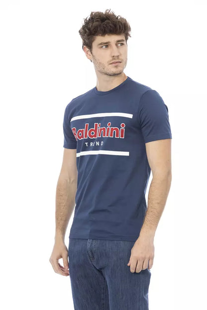 Camiseta de algodón azul Baldinini Trend para hombre