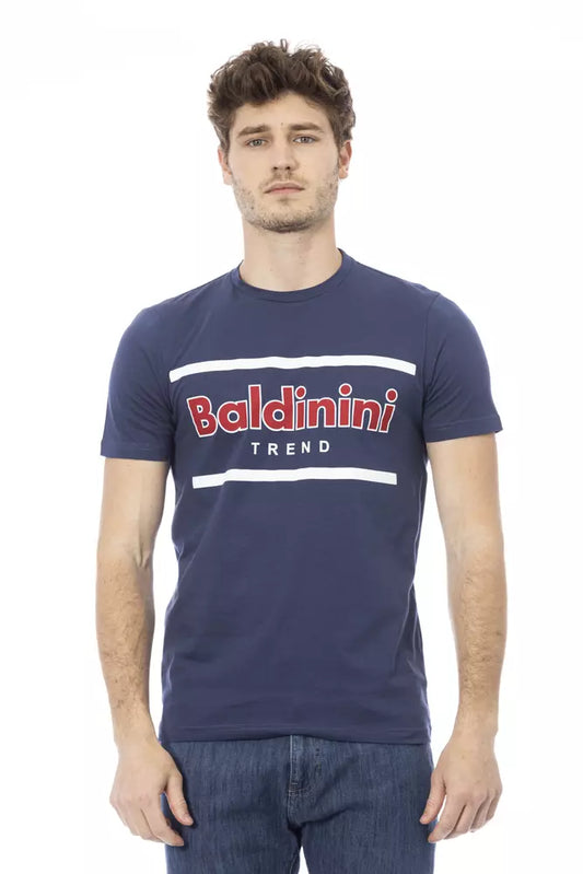 Camiseta de algodón azul Baldinini Trend para hombre