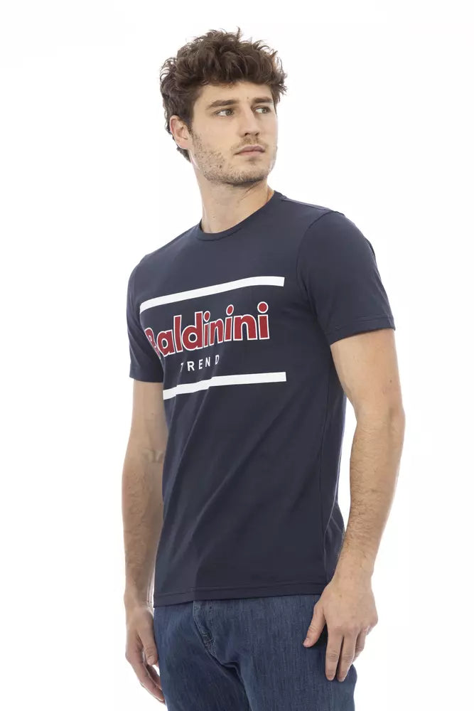 Camiseta de algodón azul Baldinini Trend para hombre