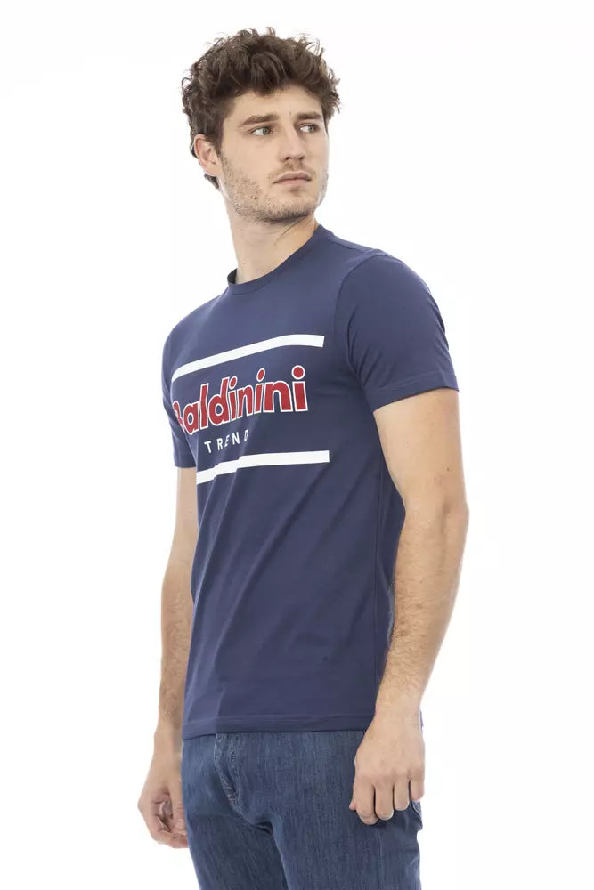 Camiseta de algodón azul Baldinini Trend para hombre