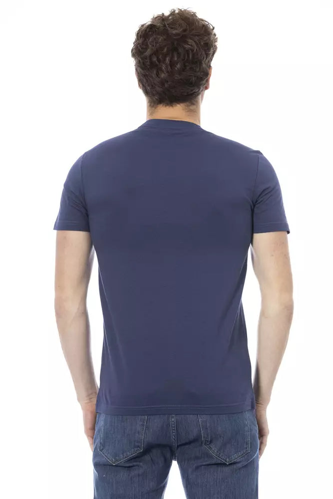 Camiseta de algodón azul Baldinini Trend para hombre