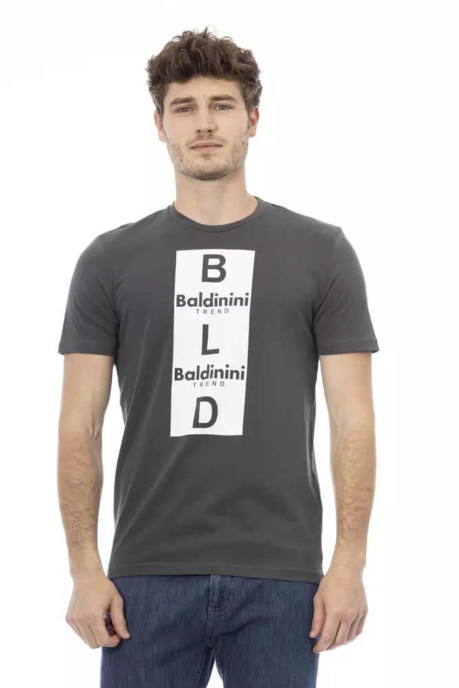 Camiseta de algodón gris Baldinini Trend para hombre