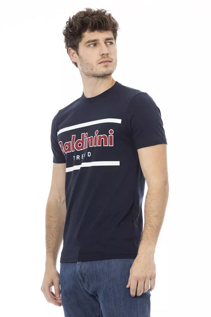 Camiseta de algodón azul Baldinini Trend para hombre