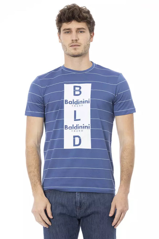 Camiseta de algodón azul Baldinini Trend para hombre