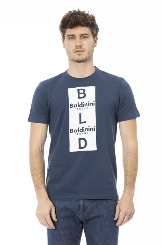 Camiseta de algodón azul Baldinini Trend para hombre