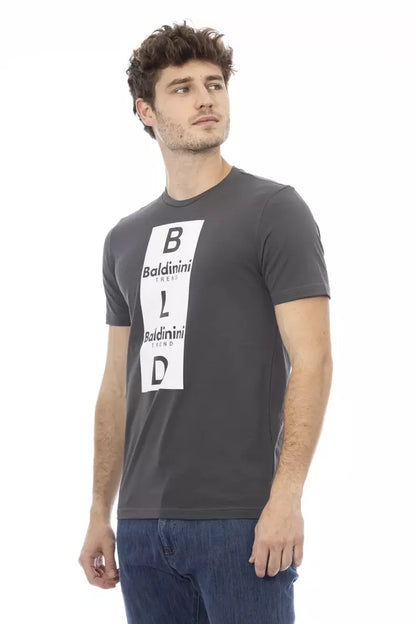 Camiseta de algodón gris Baldinini Trend para hombre