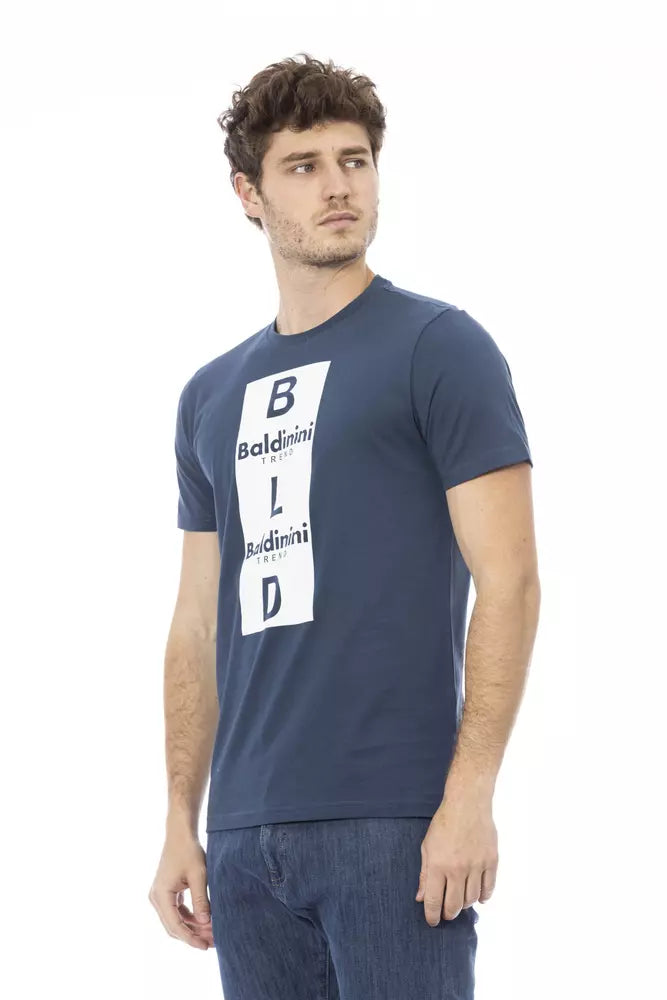 Camiseta de algodón azul Baldinini Trend para hombre