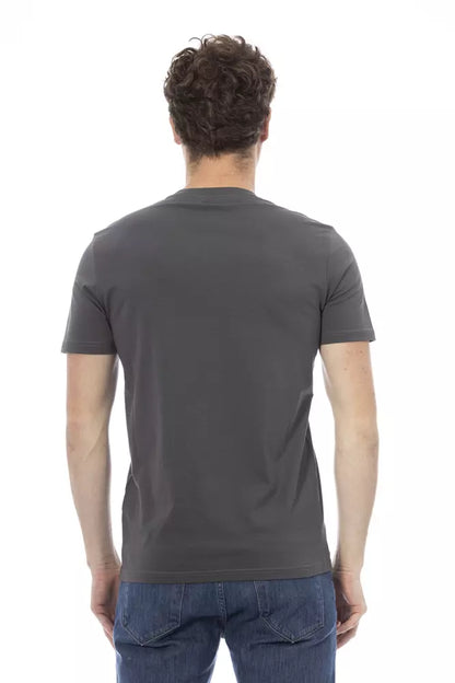 Camiseta de algodón gris Baldinini Trend para hombre