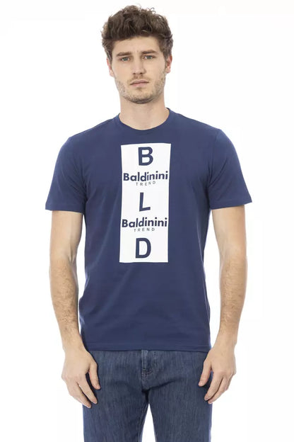 Camiseta de algodón azul Baldinini Trend para hombre