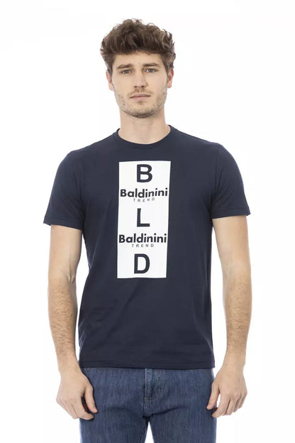 Camiseta de algodón azul Baldinini Trend para hombre