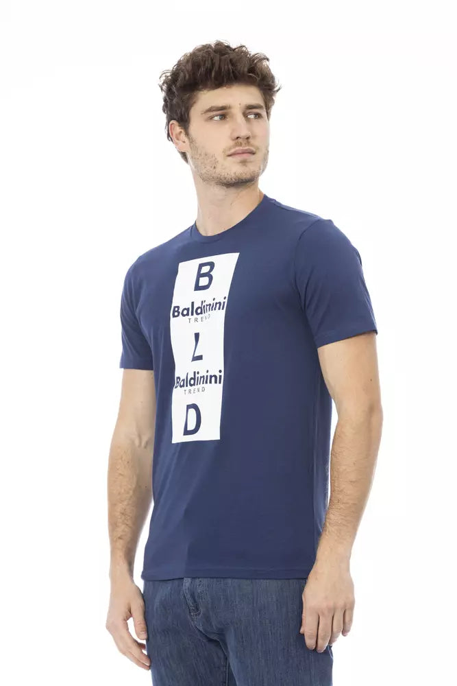 Camiseta de algodón azul Baldinini Trend para hombre