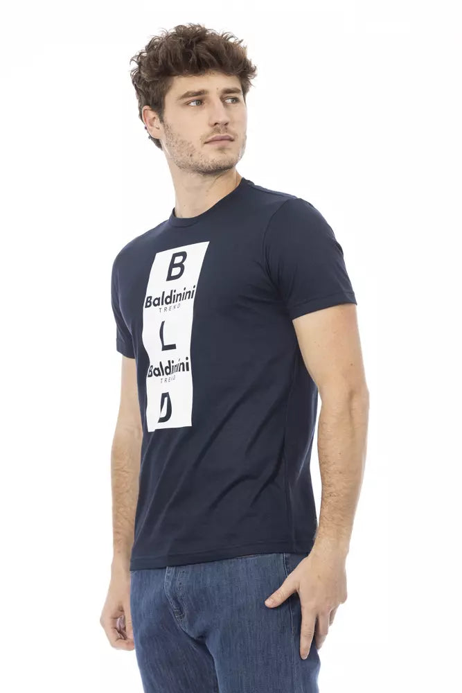 Camiseta de algodón azul Baldinini Trend para hombre