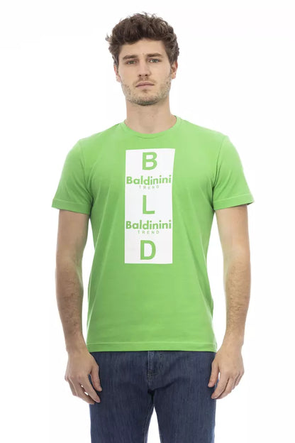 Camiseta de algodón verde Baldinini Trend para hombre