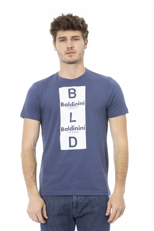 Camiseta de algodón azul Baldinini Trend para hombre