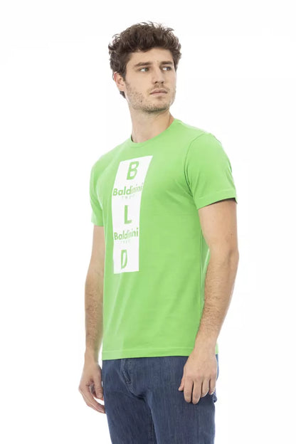 Camiseta de algodón verde Baldinini Trend para hombre