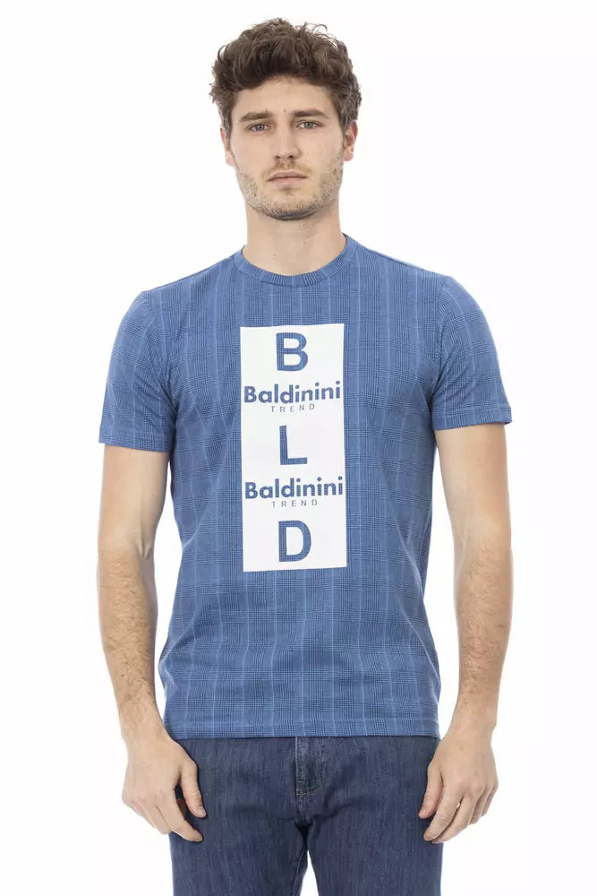 Camiseta de algodón azul claro para hombre Baldinini Trend