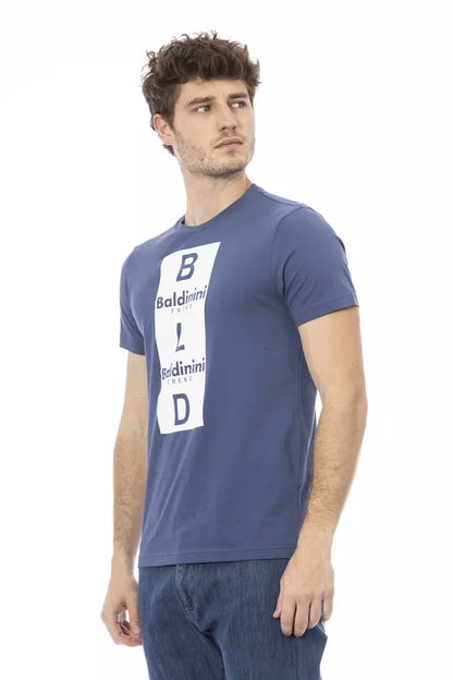 Camiseta de algodón azul Baldinini Trend para hombre