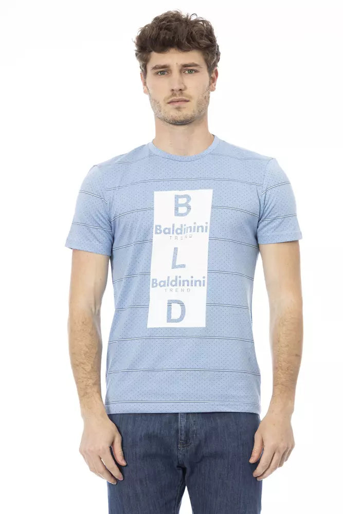 Camiseta de algodón azul claro para hombre Baldinini Trend