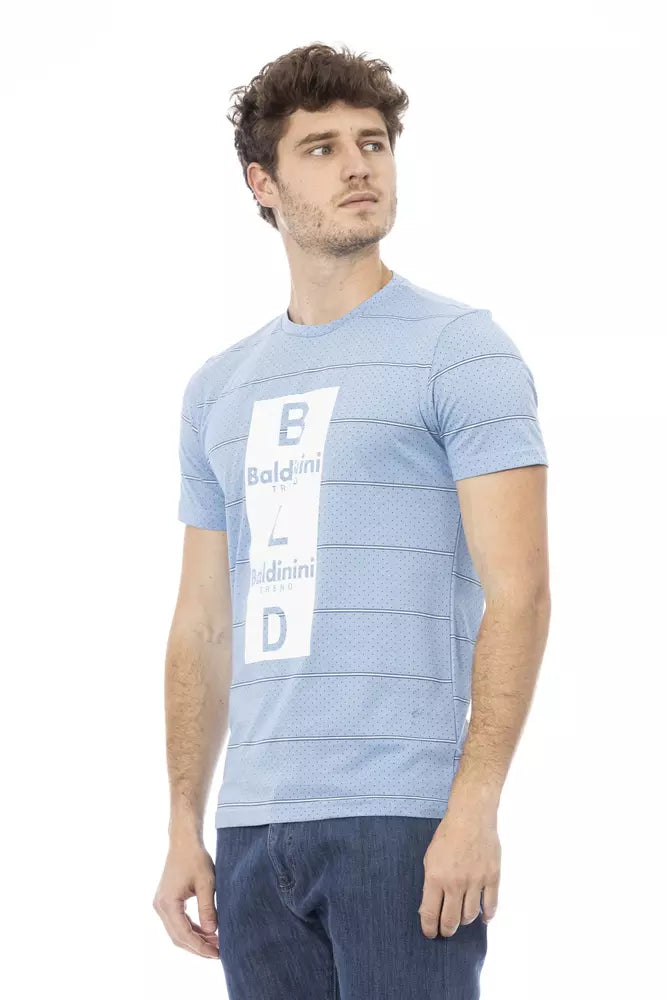 Camiseta de algodón azul claro para hombre Baldinini Trend