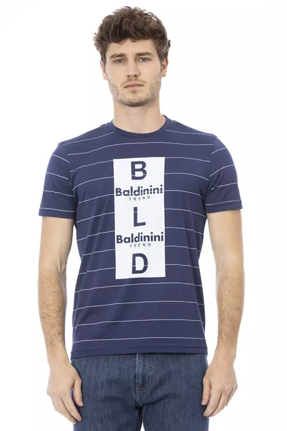 Camiseta de algodón azul Baldinini Trend para hombre