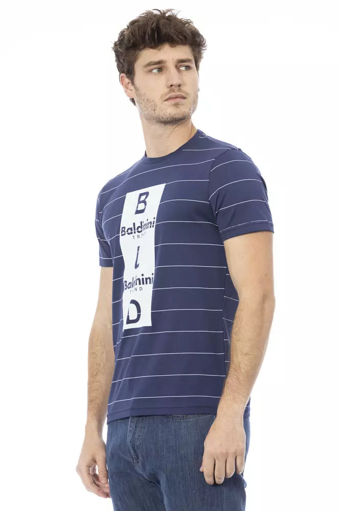 Camiseta de algodón azul Baldinini Trend para hombre