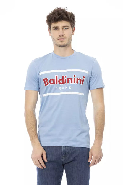 Camiseta de algodón azul claro para hombre Baldinini Trend