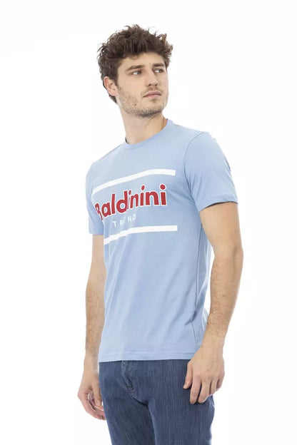 Camiseta de algodón azul claro para hombre Baldinini Trend