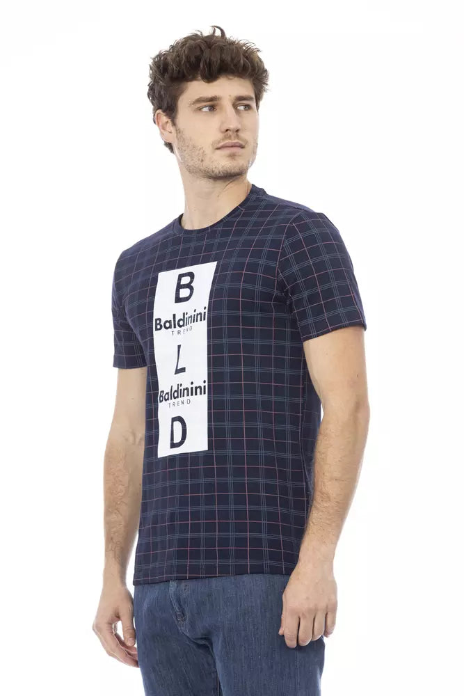 Camiseta de algodón azul Baldinini Trend para hombre