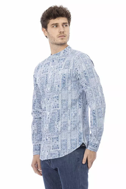 Camisa de algodón azul claro para hombre Baldinini Trend