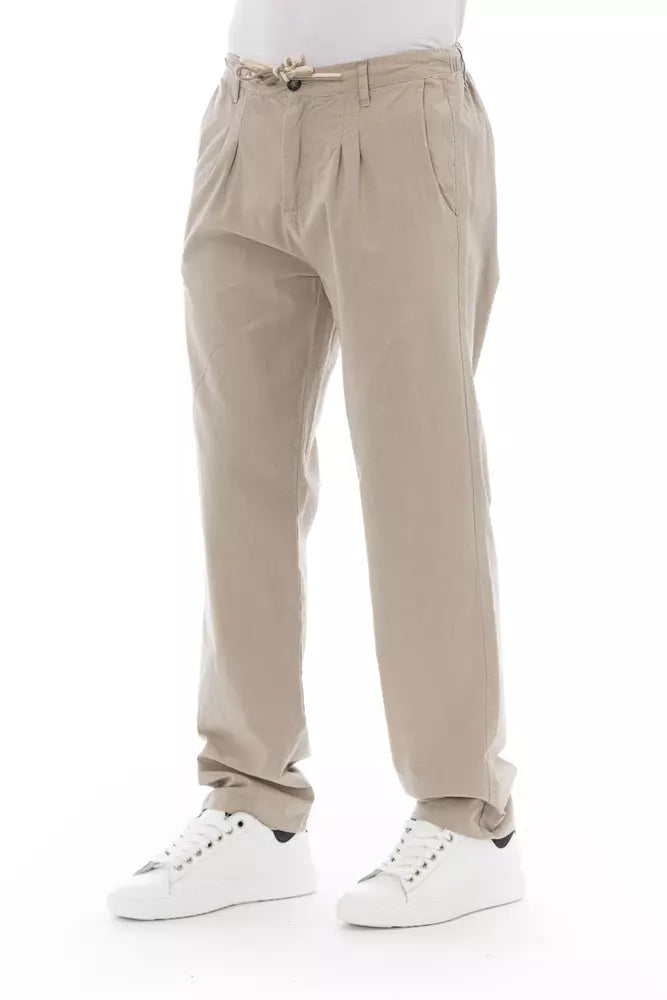 Pantalones chinos de algodón beige para hombre Baldinini Trend