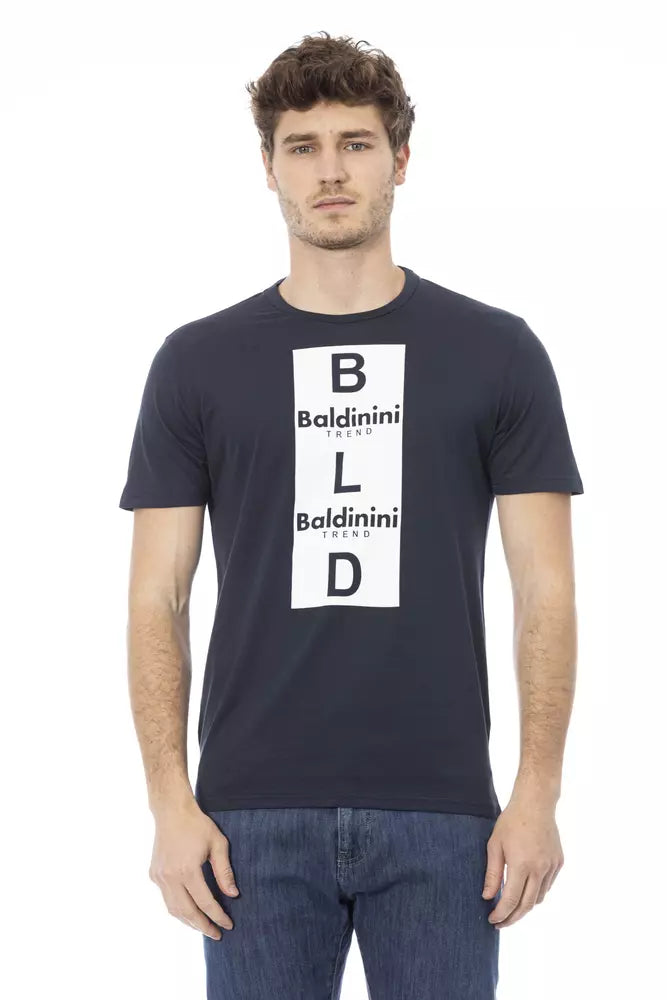 Camiseta de algodón azul Baldinini Trend para hombre