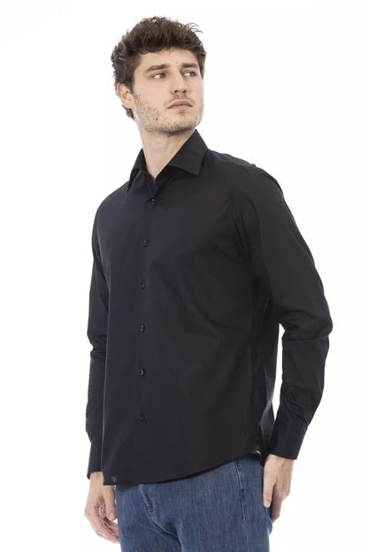 Camisa de algodón negra para hombre Baldinini Trend